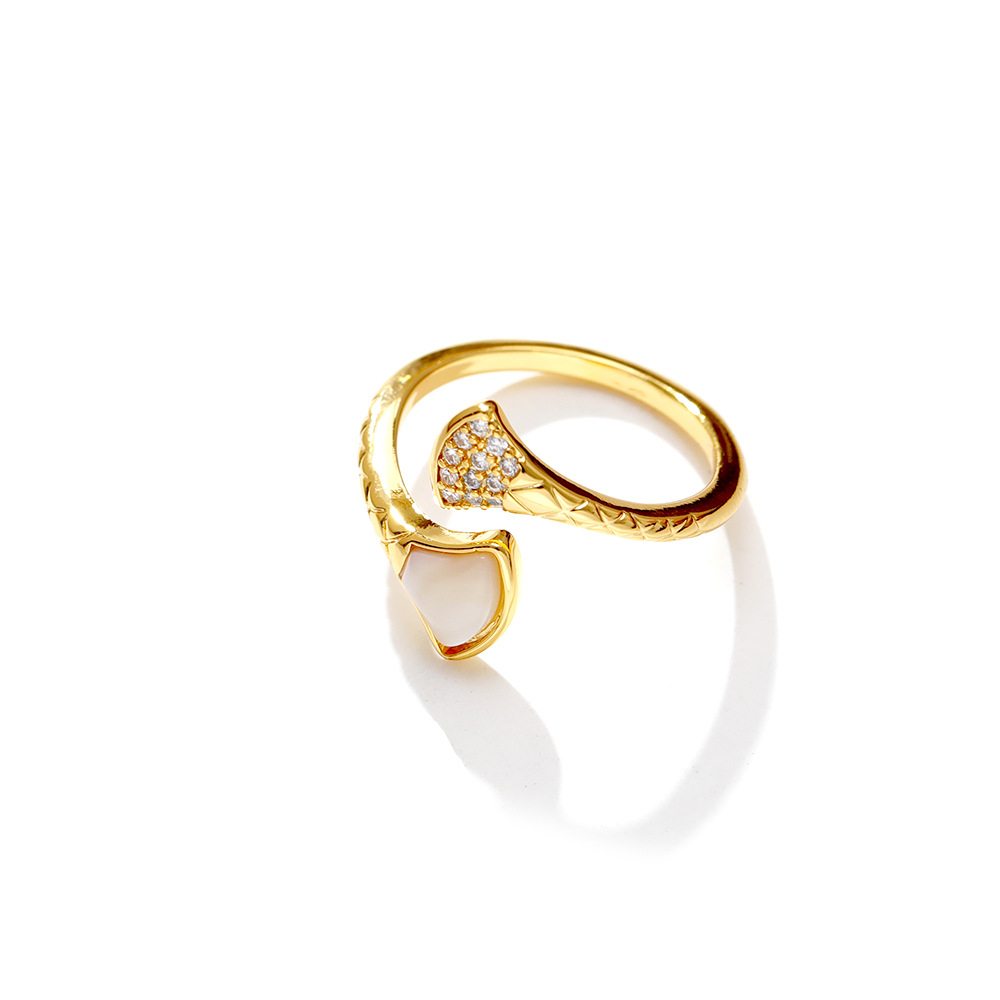 Hyacinth high-end fan-shaped shell ring for women, 2026 new trendy ring, fashionable, light luxury, elegant and high-end open ring Item Picture