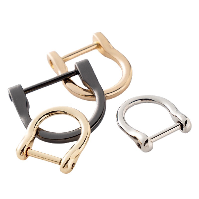 Horseshoe buckle metal screw D buckle detachable d ring buckle horseshoe buckle women's bag repair accessory button in stock wholesale Item Picture