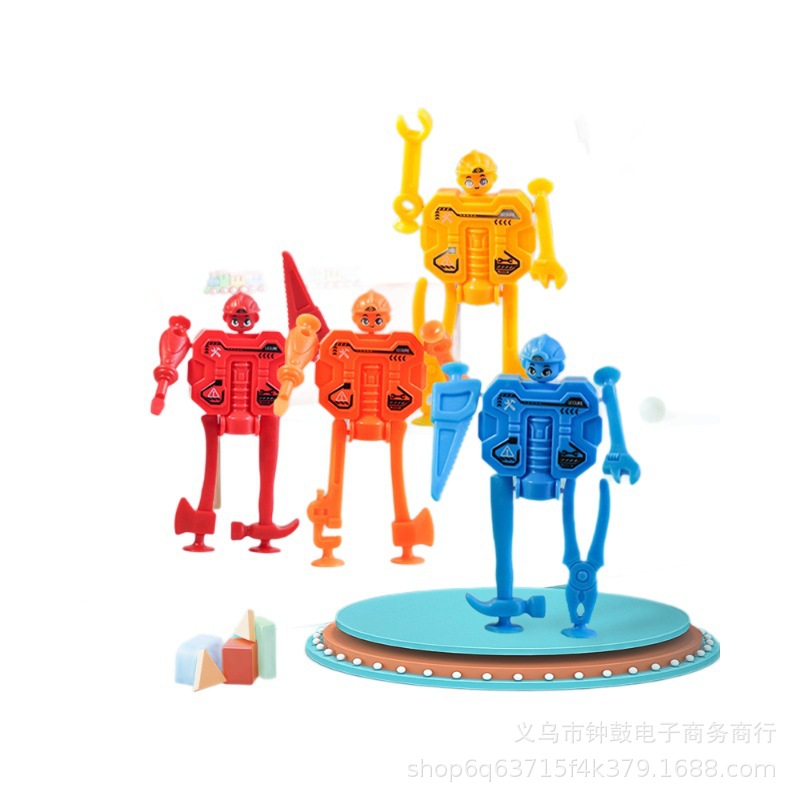 跨境拼装工具机器人吸盘玩具科教益智玩具吸吸乐粘粘乐过家家玩具白底实物图