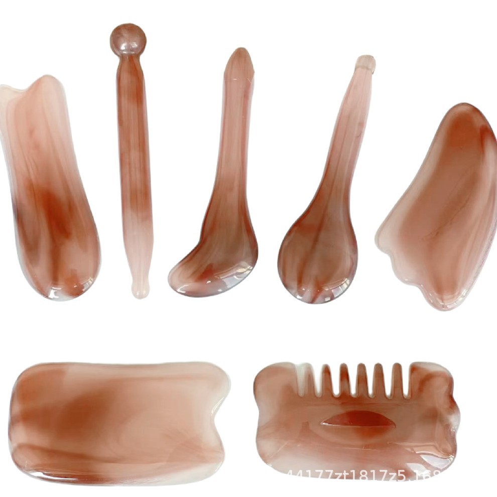 Gua sha board set, meridian brush, universal massage, tendon pulling, facial beauty, lifting and gua sha magic tool manufacturer wholesale Specification image