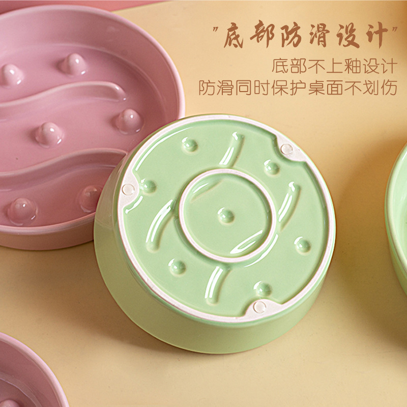 Ceramic slow food bowls, anti-choking slow food bowls, pet bowls, anti-tipping bowls, cat food bowls, cat bowls, dog bowls, cross-border pet supplies Specification image