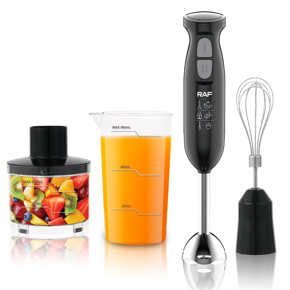 RAF European standard cross-border four-in-one multi-functional juicer and blender, egg beating, meat mincing, complementary food, handheld kitchen cooking stick Specification image