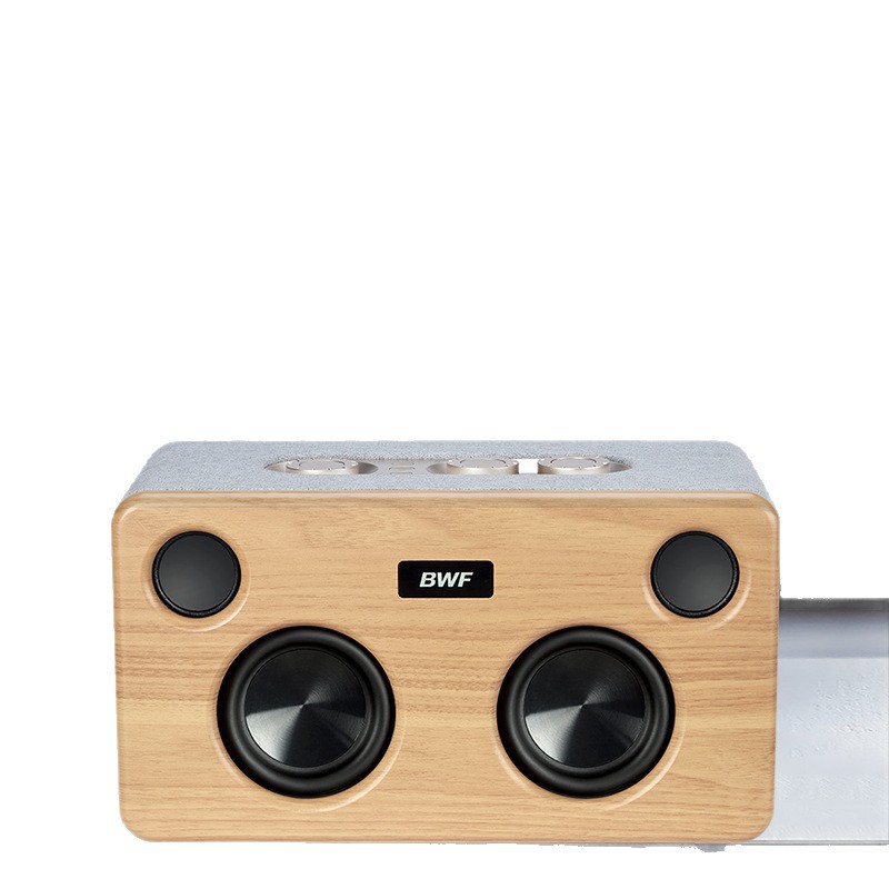 Bluetooth audio retro madera portátil inalámbrico casa subwoofer altavoz de escritorio Item Picture
