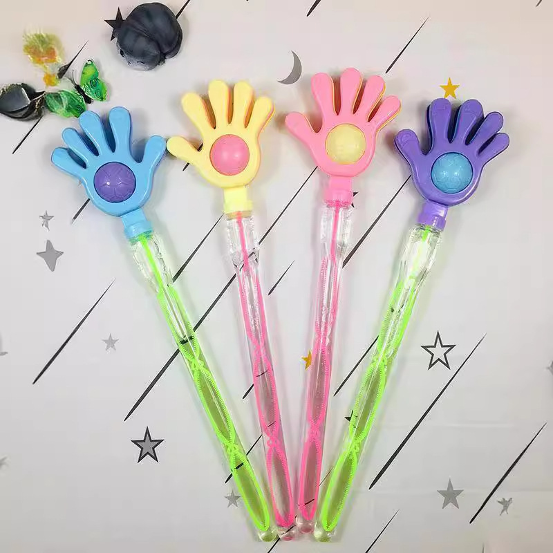 Sparkling Star Moon Clapping Bubble Stick, 46cm large size, a new popular bubble-blowing toy, colorful bubbles, a bestseller at night markets details Picture