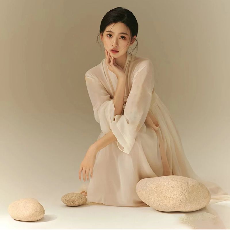 汉服女长袖中国风/尾货/汉服/汉家儿女/布料裙细节图