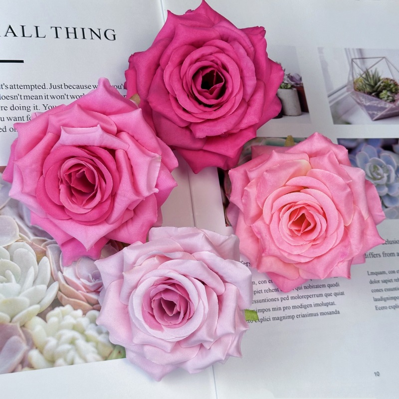 10cm simulated rose head 520 flower art cake, wedding decoration, wedding car arrangement, DIY artificial flower ornaments wholesale details Picture