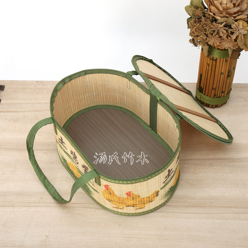 Direct sales from the manufacturer of free-range chicken, Cordyceps and eggs. Bamboo baskets, green shells, oval bamboo products, selenium-rich bamboo woven products, hand-held Zhoujiu velvet Specification image