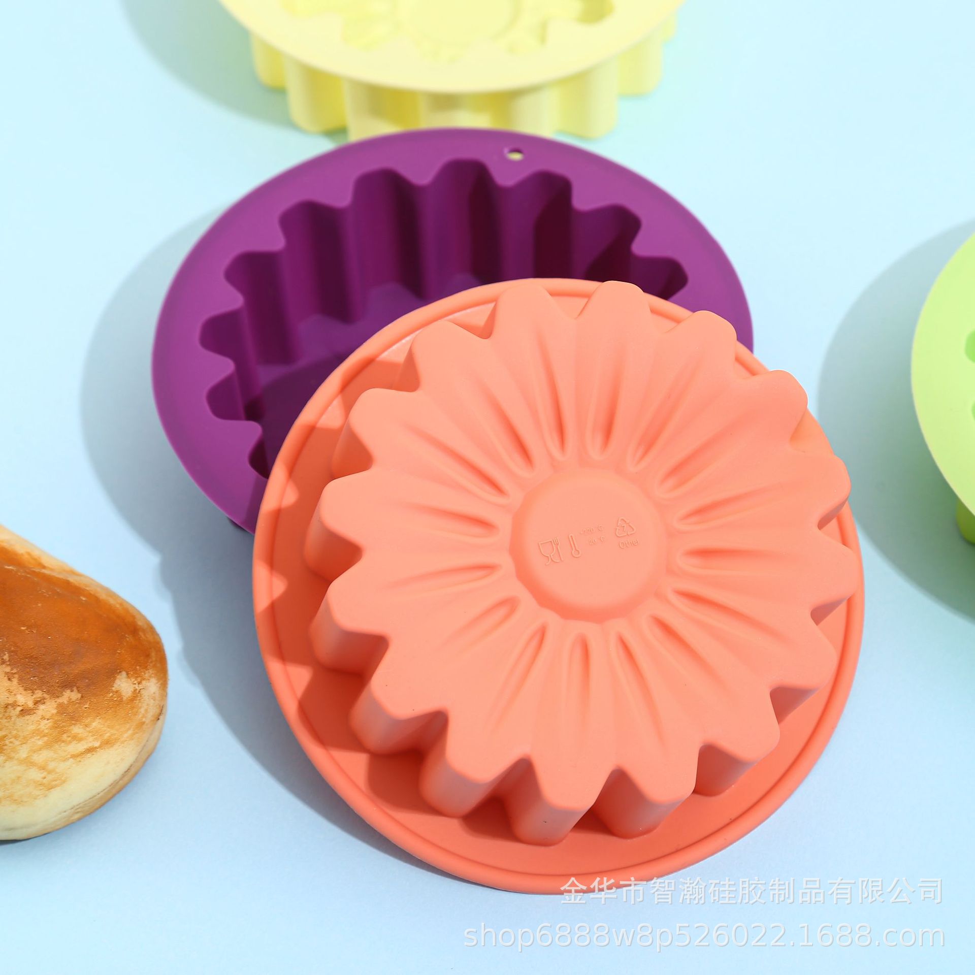 跨境烘焙模具食品级硅胶小雏菊太阳花蛋糕模花型DIY蛋糕模具批发产品图