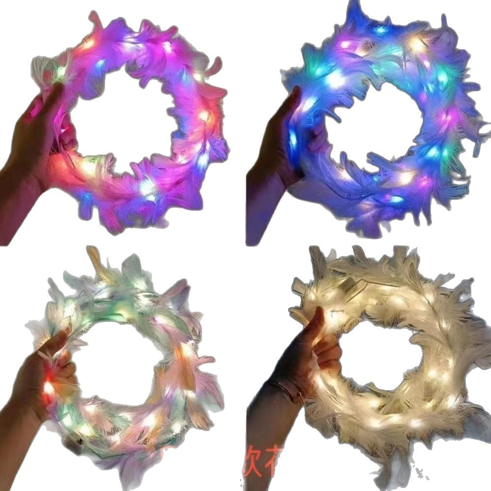 花环/发光戒指/玩具项链/发光手镯/解压玩具白底实物图