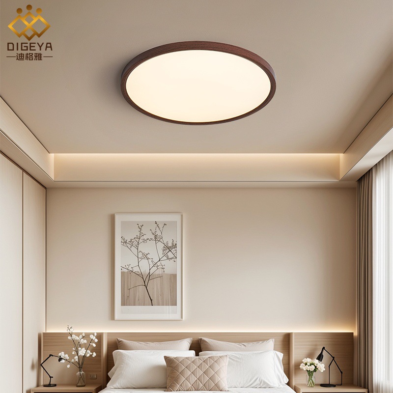 Ultra-thin bedroom ceiling lamp, new Chinese-style retro solid wood living room lamp, modern and simple full-spectrum eye-protecting study lamp Application Scenario