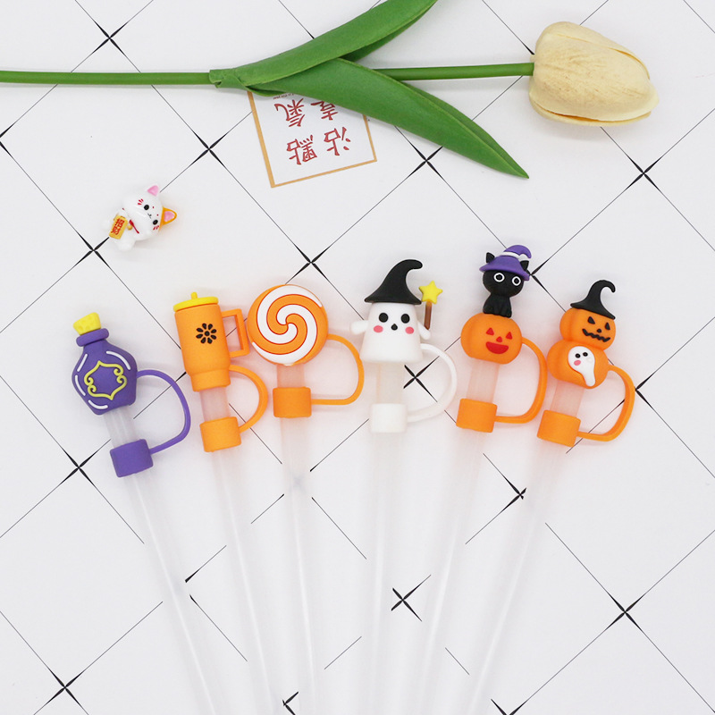 Cross-border large-diameter 10mm Halloween straw cap series PVC recyclable dust plug supply Application Scenario