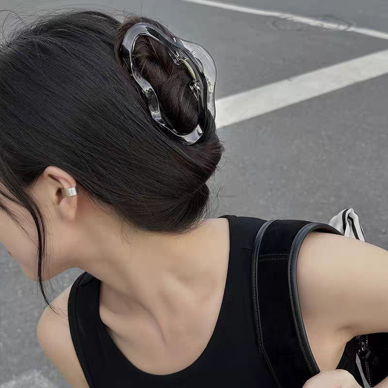 2025 New transparent cloud large hair clip, high-end women's back head hair clip, shark clip, updo hair clip headwear 2025 New transparent cloud large hair clip, high-end women's back head hair clip, shark clip, updo hair clip headwear