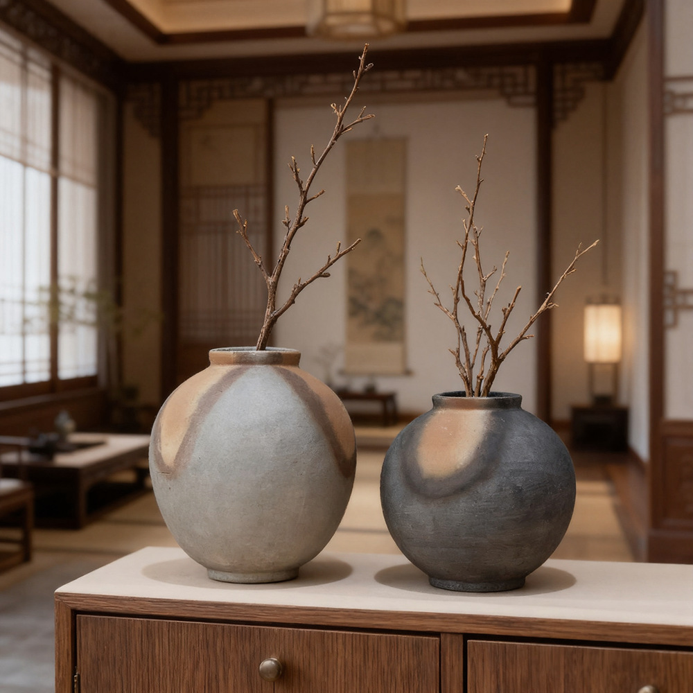 2025 Modern, simple and creative Ceramic vases, hand-painted flower arrangement decorations for the living room, home dried flower vases and ornaments