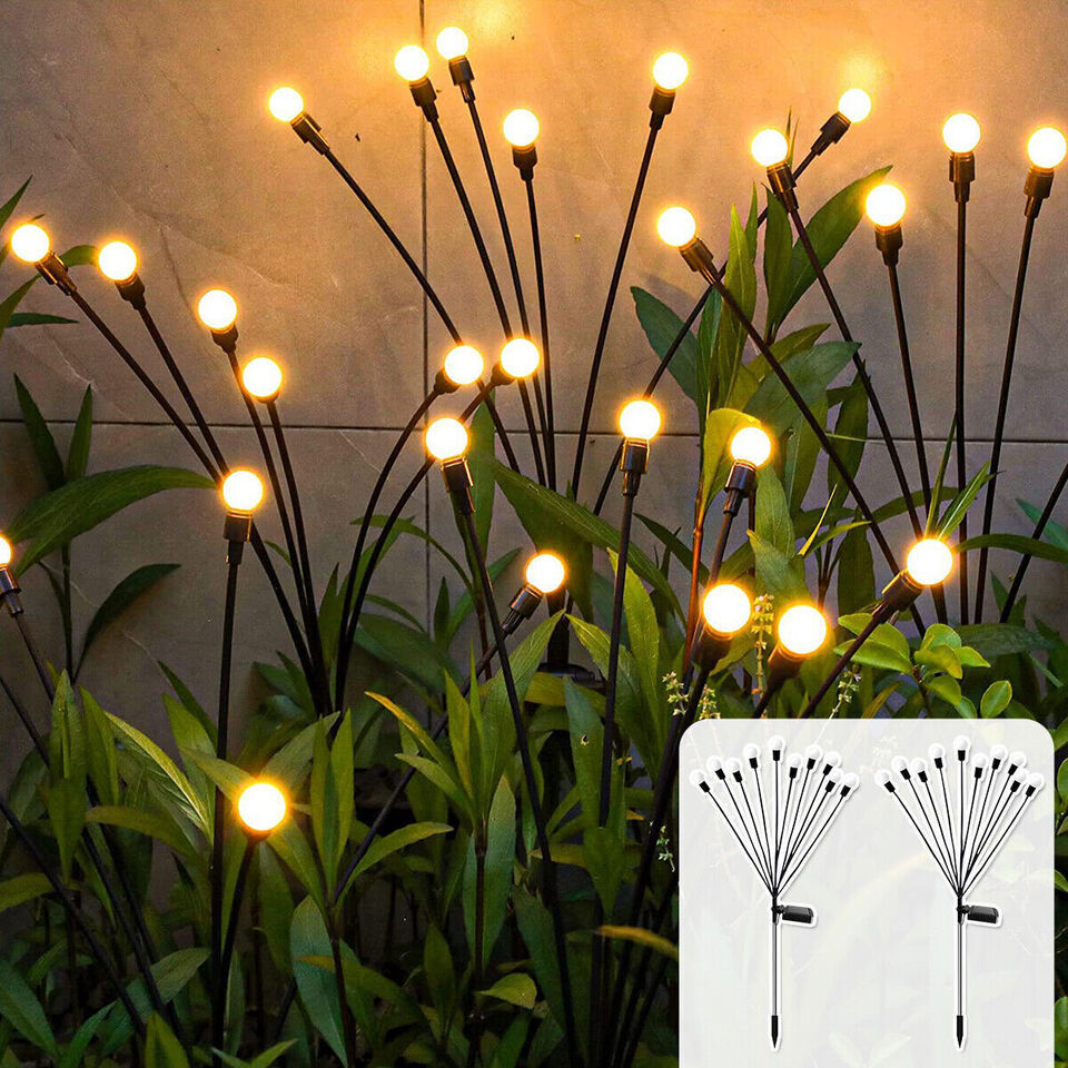 Solar-powered lawn lights, wind-driven firefly lights, led outdoor courtyard garden insert lights, outdoor waterproof camping lights details Picture