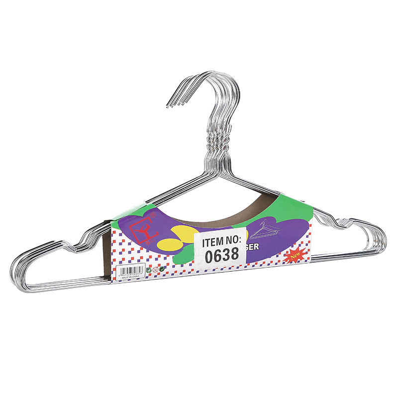 成人加粗铁丝衣架铁丝电镀不锈钢色家用衣挂防滑衣撑