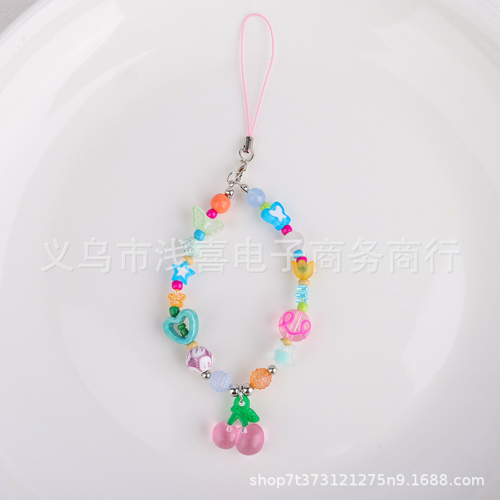 Ins-style butterfly cherry key pendant, phone case lanyard decoration, ccd camera Gumbun pendant, Polaroid pendant Application Scenario