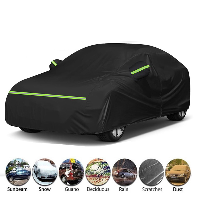190T Oxford fabric car cover: Waterproof, sun-proof, rain, UV protection, outdoor car cover, cross-border car cover Item Picture