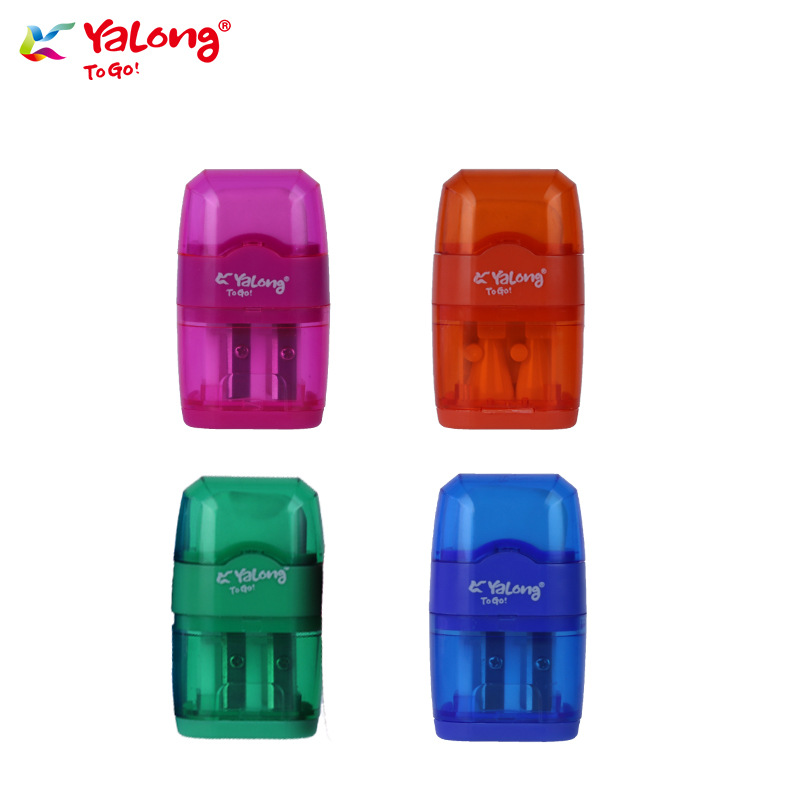 Cross-border student learning double-hole series shaped pen sharpener, pencil sharpener with eraser two-in-one creative wholesale Item Picture