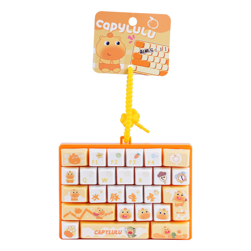 Cabibara genuino ronroneo 26 casillas de corte prensa teclado llavero creativo descomprimir juguetes para niños llevar bolsa colgante Item Picture