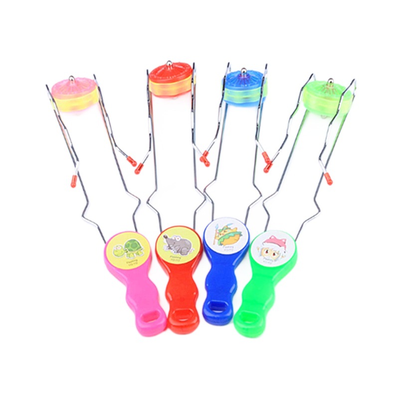 Children's illuminated hand-cranked magnetic track magic UU ball Magic Spinning magnetic yo-yo colorful top toy Item Picture