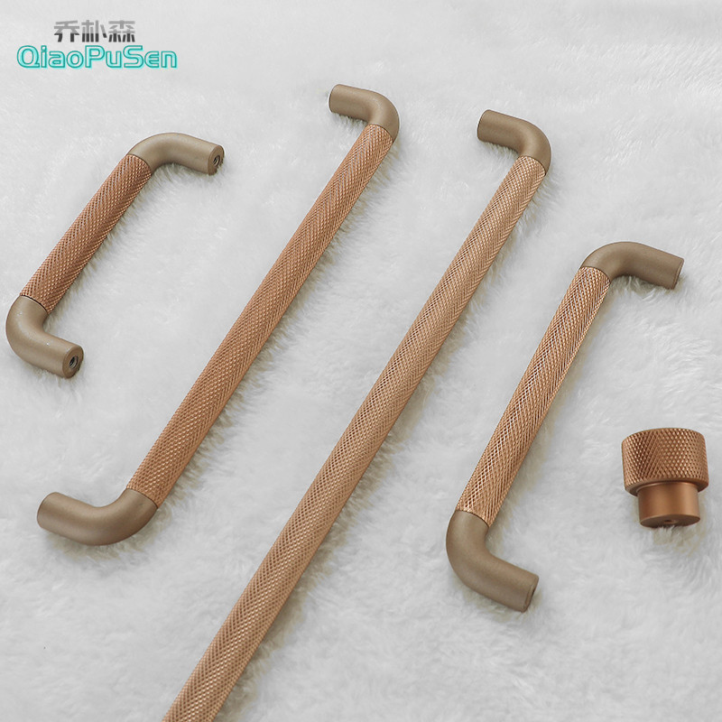 现代简约美式蛇纹衣柜拉手咖啡灰色柜门把手橱柜抽屉鞋柜五金拉手细节图