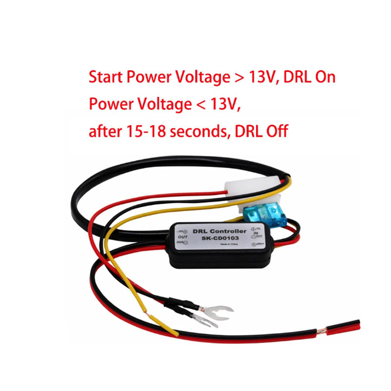 SK-CD0103灯条减光延时线SK-CD0105多功能日行灯爆闪器DRL控制器                    白底实物图