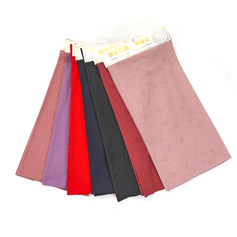 现货可加工染色diy多种款式烧花空气层针织面料吸湿弹力内衣面料白底实物图