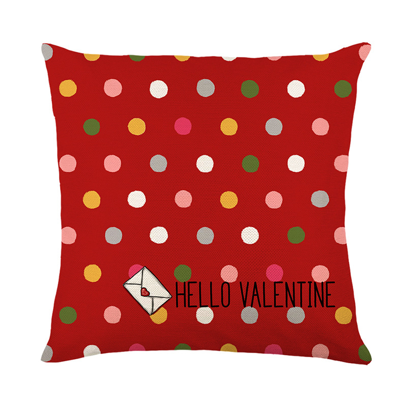 Amazon's new Valentine's Day sofa cushion cover, polyester printed checkered home decoration pillow Specification image