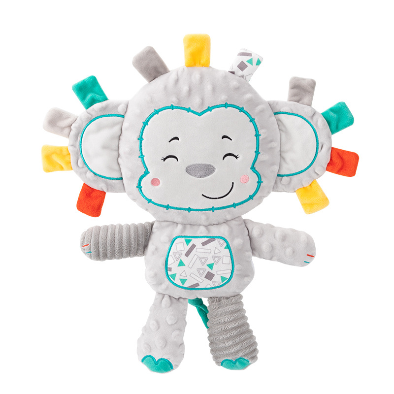 Happy monkey Baby Comfort Doll, infant sleep companion, newborn bubble Comfort towel, soft and fluffy Item Picture