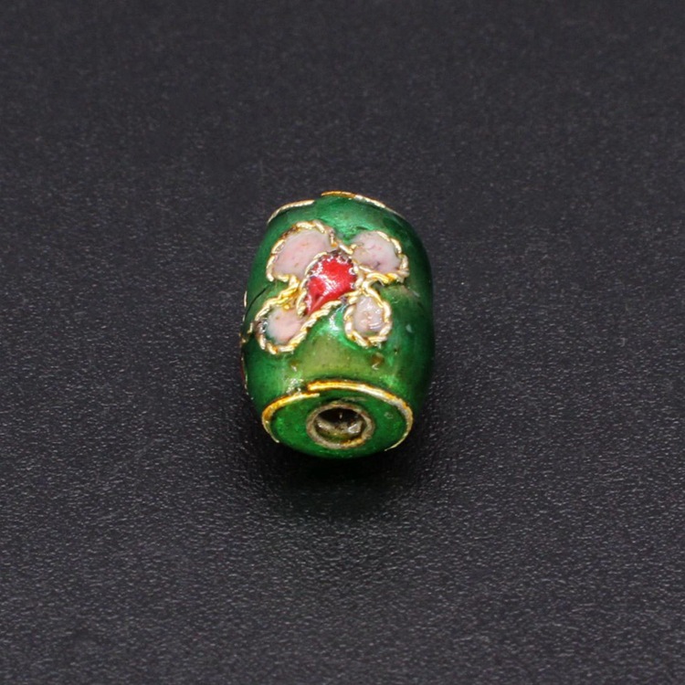 Traditional high-temperature cloisonne filigree silver-blue DIY jewelry accessories, cloisonne 9*7 small drum beads