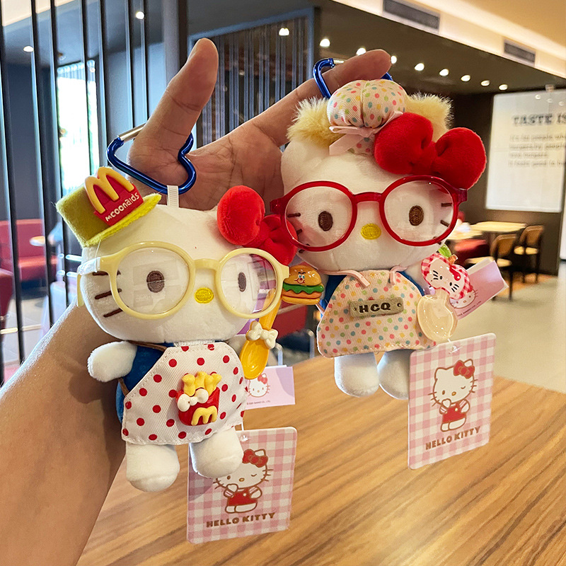 hellokitty plush toy, genuine Hello kitty keychain pendant, bag pendant, cute figurine details Picture