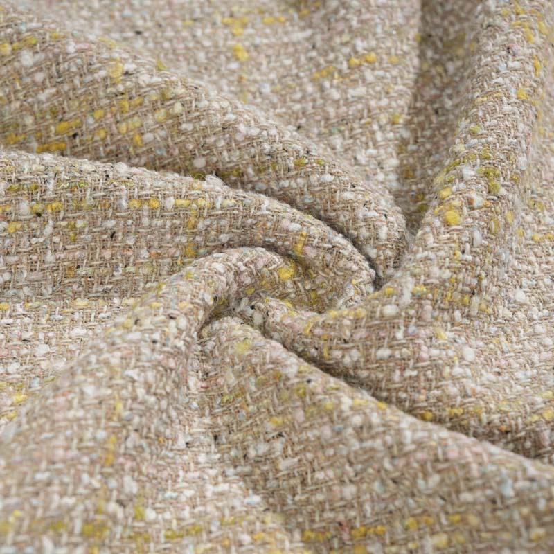 Mokaishi's color-jumping wool chanty fabric for autumn and winter, a stylish and elegant woven women's coat for autumn and winter Specification image