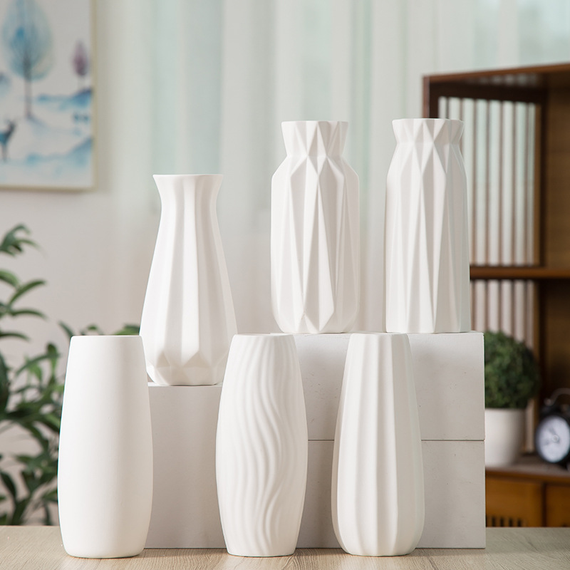 2025 European-style ceramic ornaments, tall wooden vases, flower pot combinations, wooden vase decorations, home furnishings, ceramic ornaments details Picture