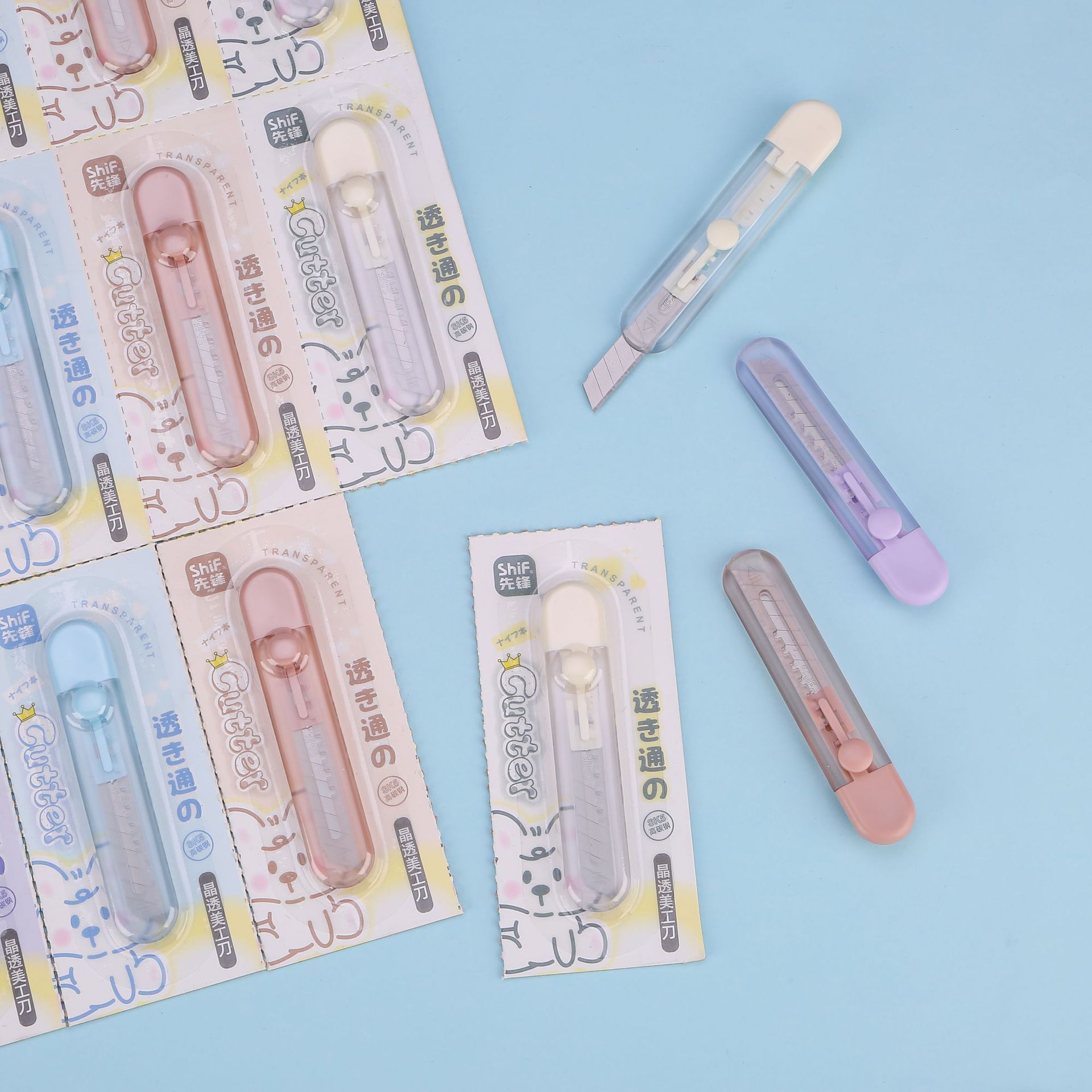 Pioneer shif8176 transparent colored mini Utility knife, open and carry with you by express delivery Specification image