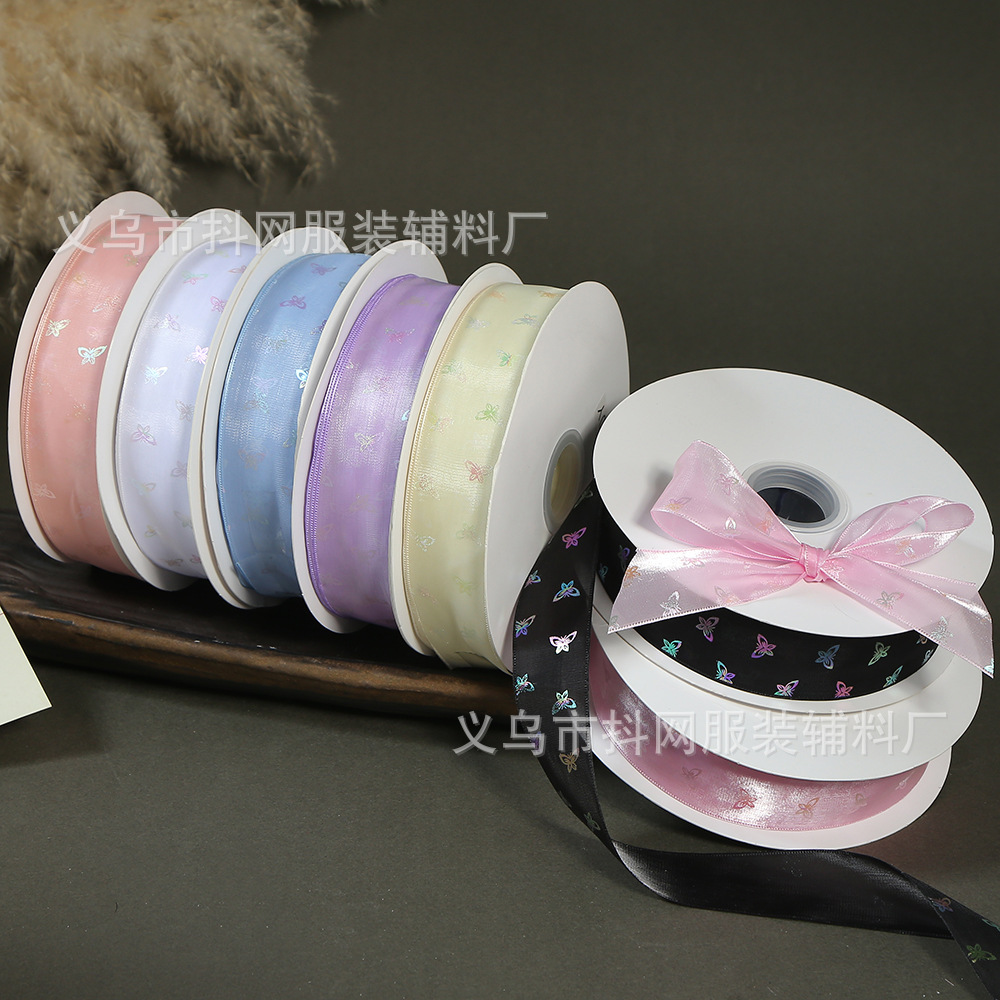 4cm laser little butterfly DIY bow ribbon hair accessory Headwear hat hat performance costume accessories