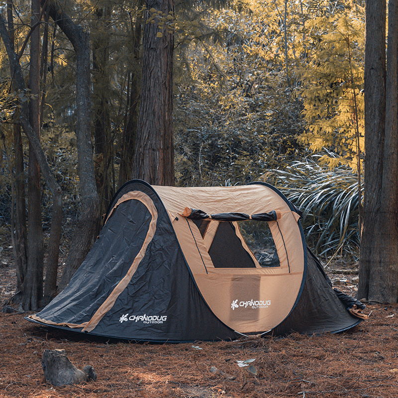 Xanoduji's in-stock hand-thrown quick-release tents for 2-3 people, boboat type, are available for outdoor park leisure without setting up tents
