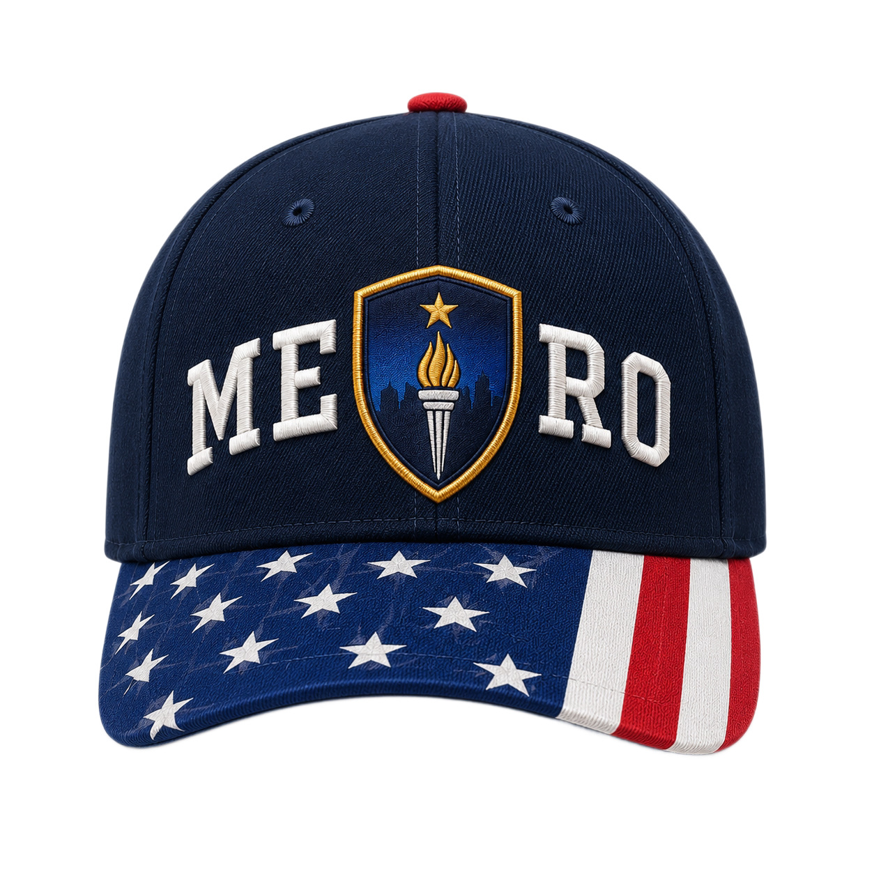 American flag embroidered baseball cap, 3D stereoscopic letter shield label baseball cap, cross-border men's and women's outdoor sunshade, street trend Item Picture
