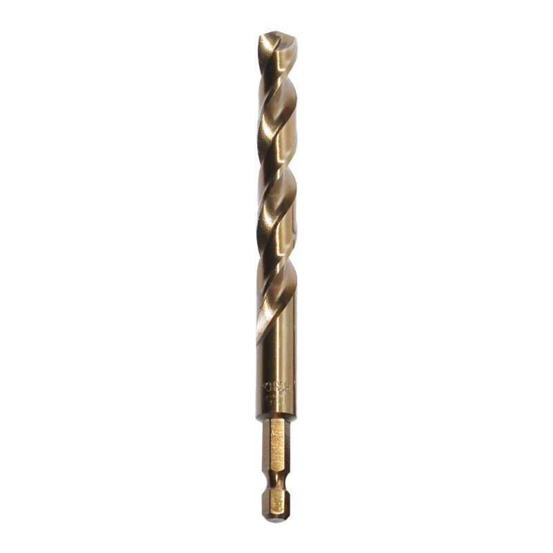 Hexagonal handle cobalt-containing twist drill, hand drill for drilling, stainless steel metal tool, high-hardness fully ground twist drill Item Picture
