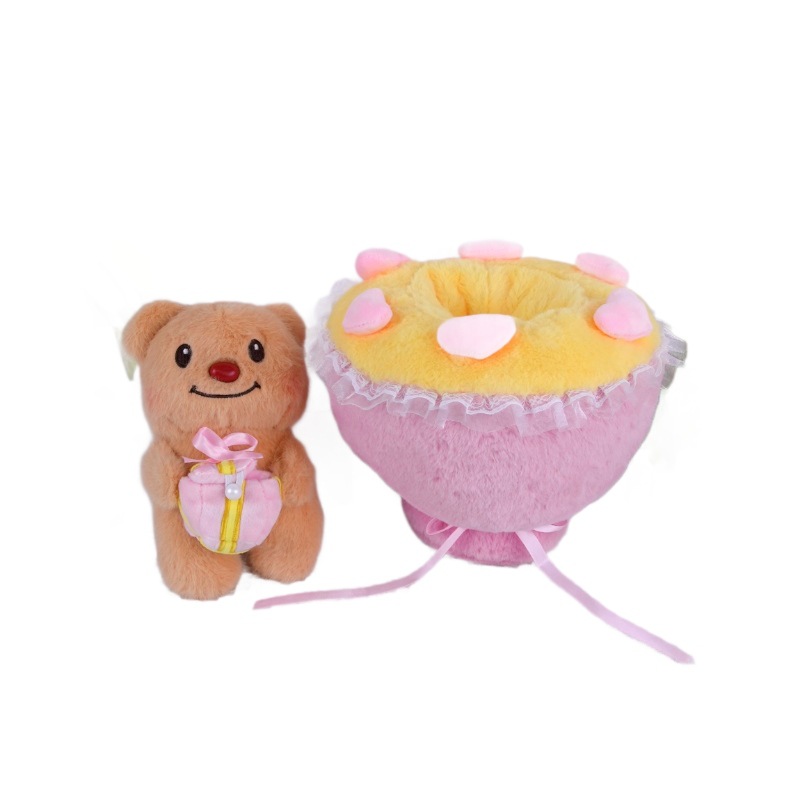 Wholesale Butter Bear Bouquet Plush toy figurines, 520 Love confession dolls for your girlfriend, Qixi Valentine's Day gifts Item Picture