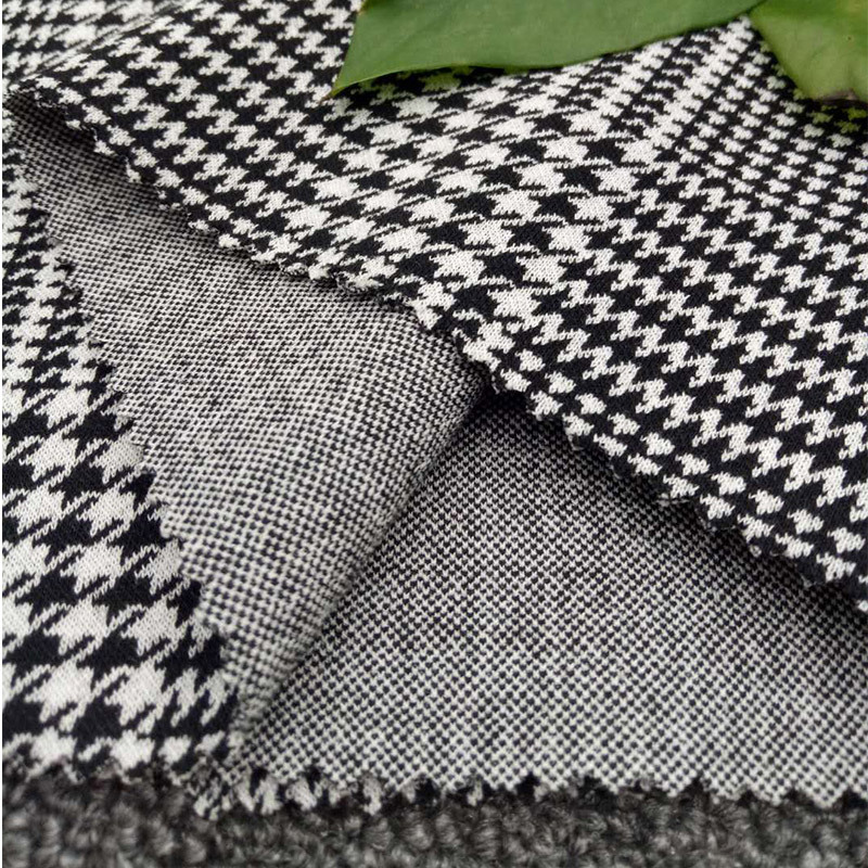 针织提花千鸟格子西装西裤面料服装抱枕箱包布料布匹厂家供应