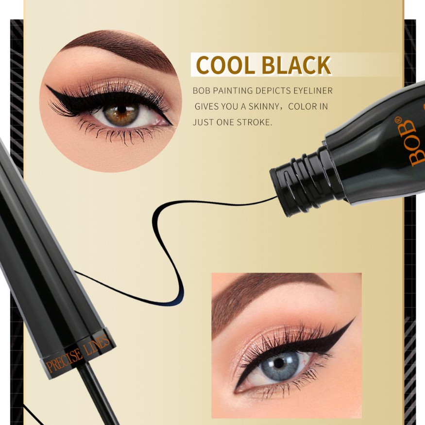Cross-border BOB eyeliner Liquid is waterproof, sweat-proof, quick-drying, long-lasting without smudging, rich, three-dimensional and cool black eyeliner. All in English Specification image