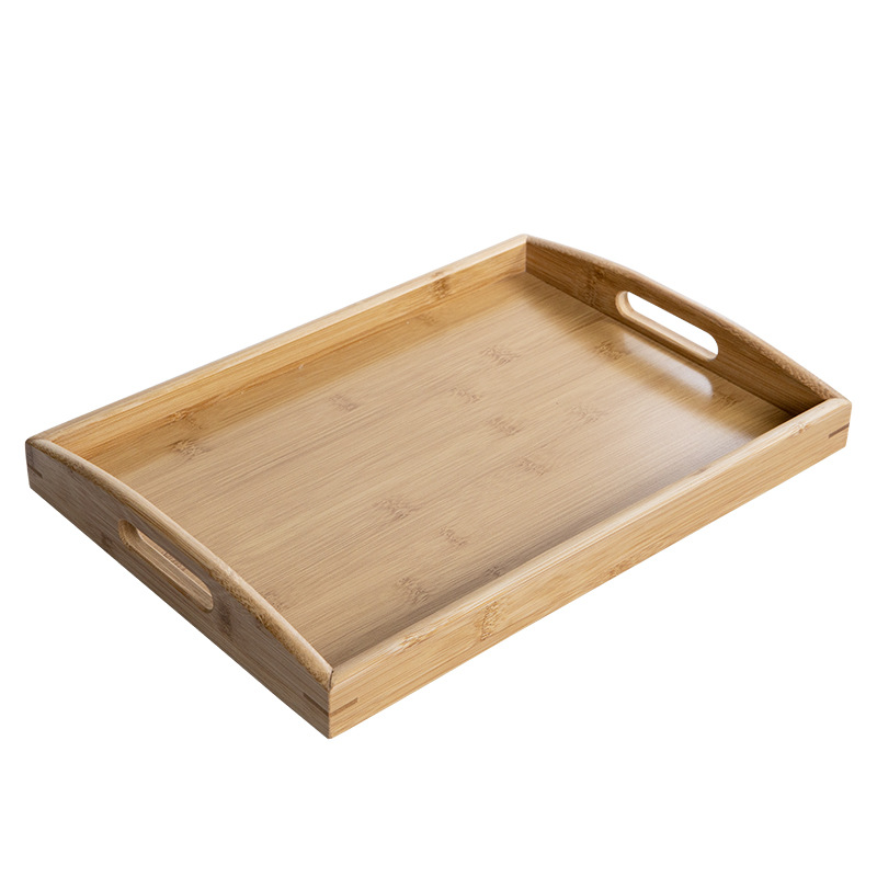 Wholesale bamboo pallets from the manufacturer, household living room and kitchen solid wood pallets, simple tea plates, hand-held dinner plates, tea snack plates details Picture