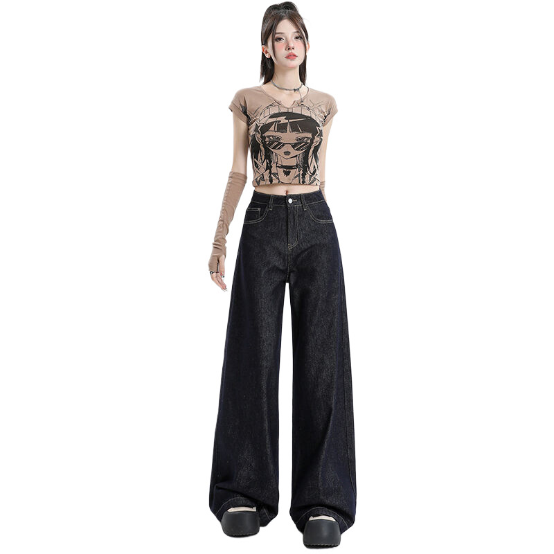 牛仔裤/带钻牛仔裤/牛仔裤阔腿/库存/牛仔短裤女白底实物图