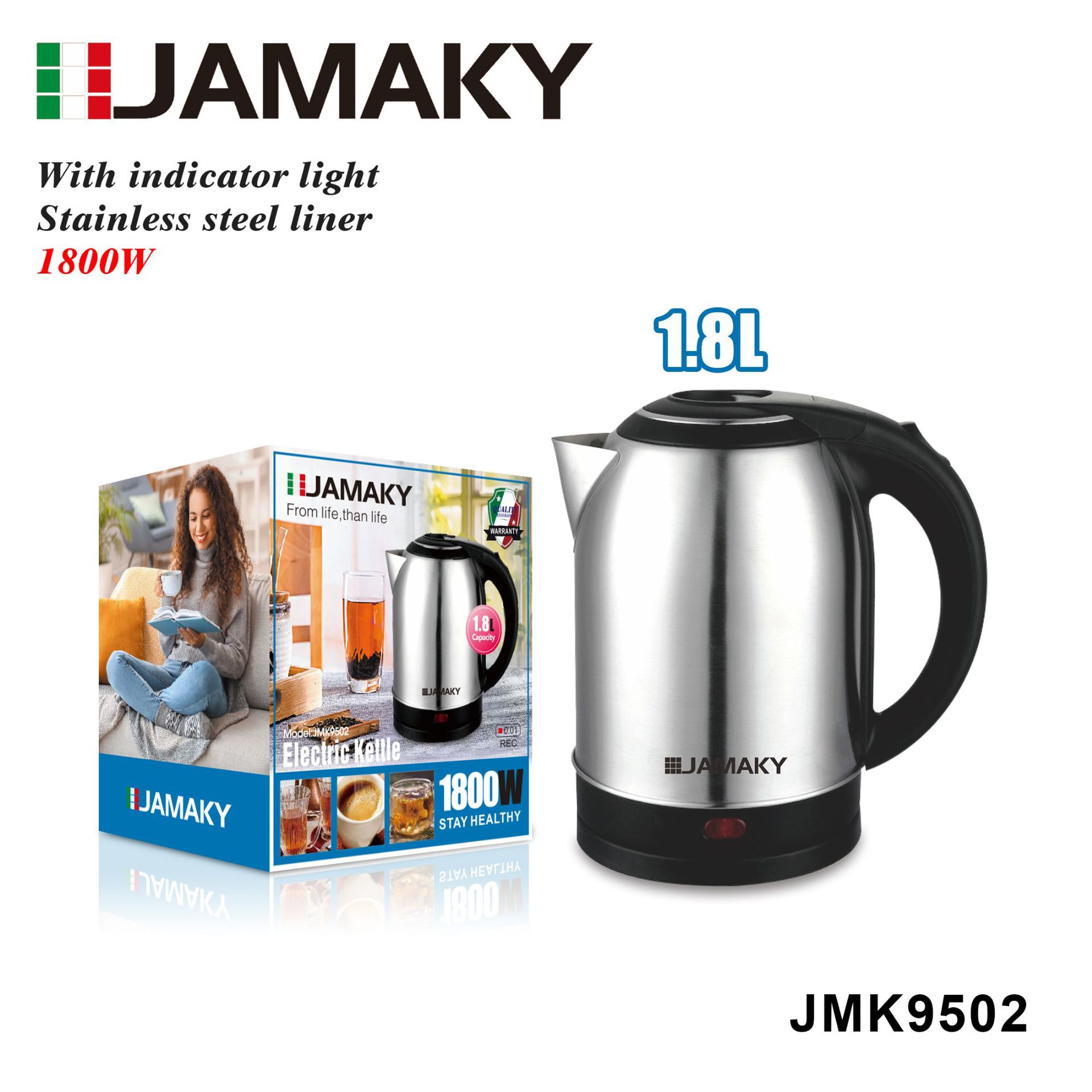 JAMAKY 电热水壶大容量家用全自动烧水壶不锈钢电水壶电热茶壶JMK9502