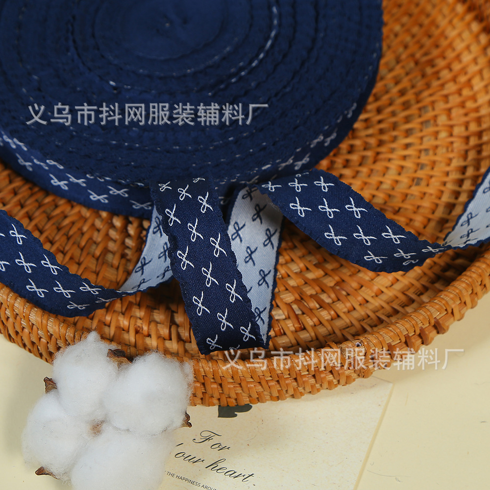 Korean tie 2.5cm wave edge lazo cinta diy regalo ramo de flores envoltura de regalo cinta de satén material de la cinta de ropa Specification image