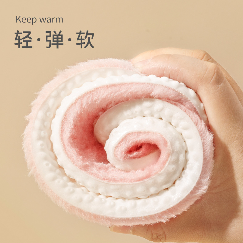 The source factory's winter fleece insoles provide a warm and comfortable feeling when stepping on poop. The shock-absorbing sports thickened insoles are made of lambskin, making them comfortable for both men and women Specification drawing