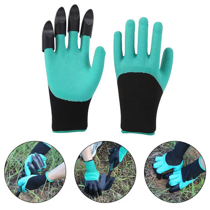 Chunda Gloves: Women's winter fleece thickened pineapple textured cold-proof cycling touch screen warm woolen knitted gloves wholesale, digging gloves, garden planting foamed wear-resistant breathable impregnated rubber potted plant flower-growing protective claws anti-slip five-finger gloves