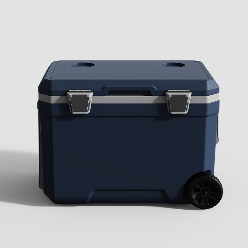 45L outdoor pull-rod wheeled insulated box, vehicle-mounted fishing large-capacity food refrigeration box, fresh food camping gift box Item Picture