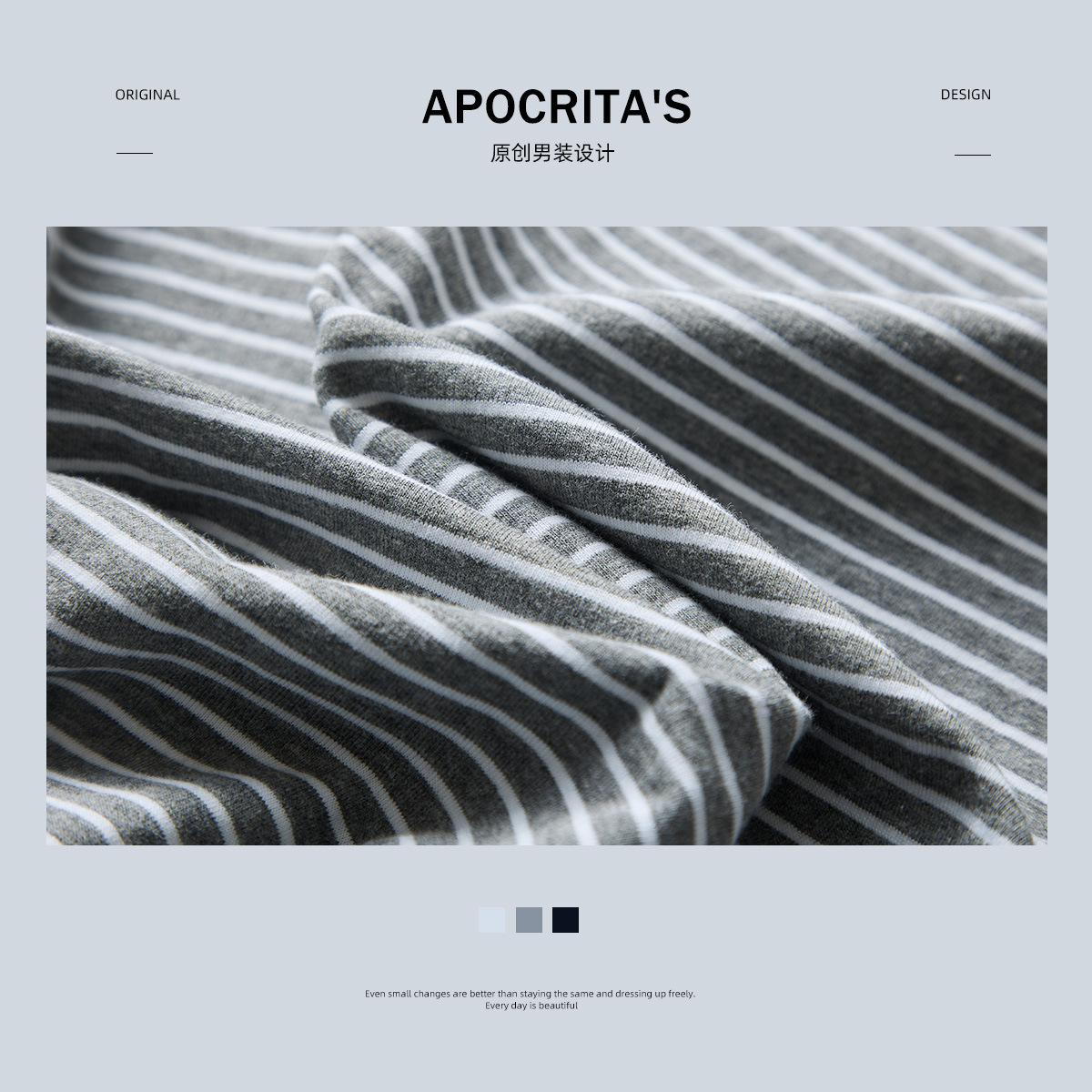 APO Men's Wear 2025 New Spring striped long-sleeved T-shirt Men's fashion brand Loose round-neck inner layer top base layer Application Scenario