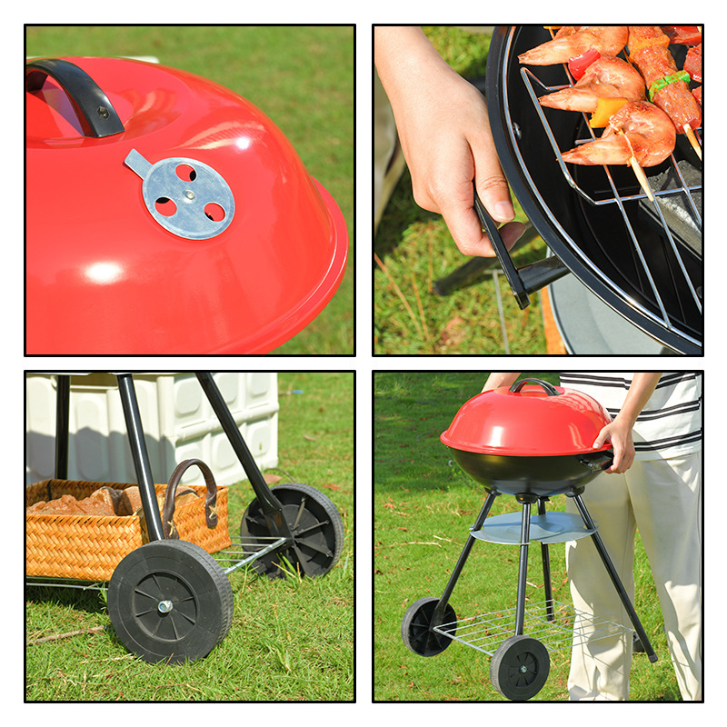 Outdoor camping apple barbecue grill rack is easy to install. Charcoal grill, open-air four-legged grill, barbecue grill, cross-border factory wholesale Application Scenario